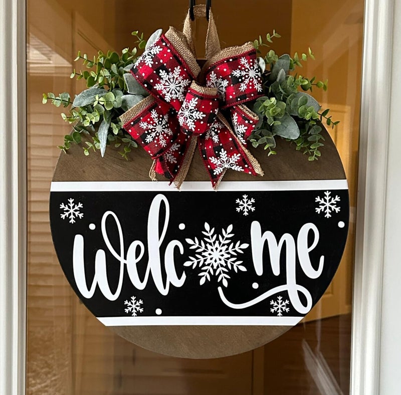 SUNVERSE Christmas Stencils for Crafts Reusable Christmas Doormat Stencils Xmas Holiday Stencil for Painting on Wood Door Mats Fabrics Decor - Image 3